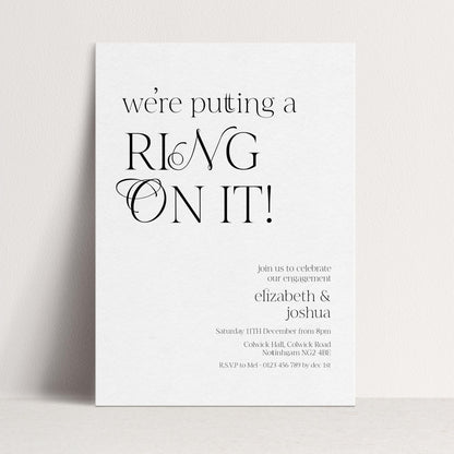 The image is a wedding invitation card with a minimalist design.