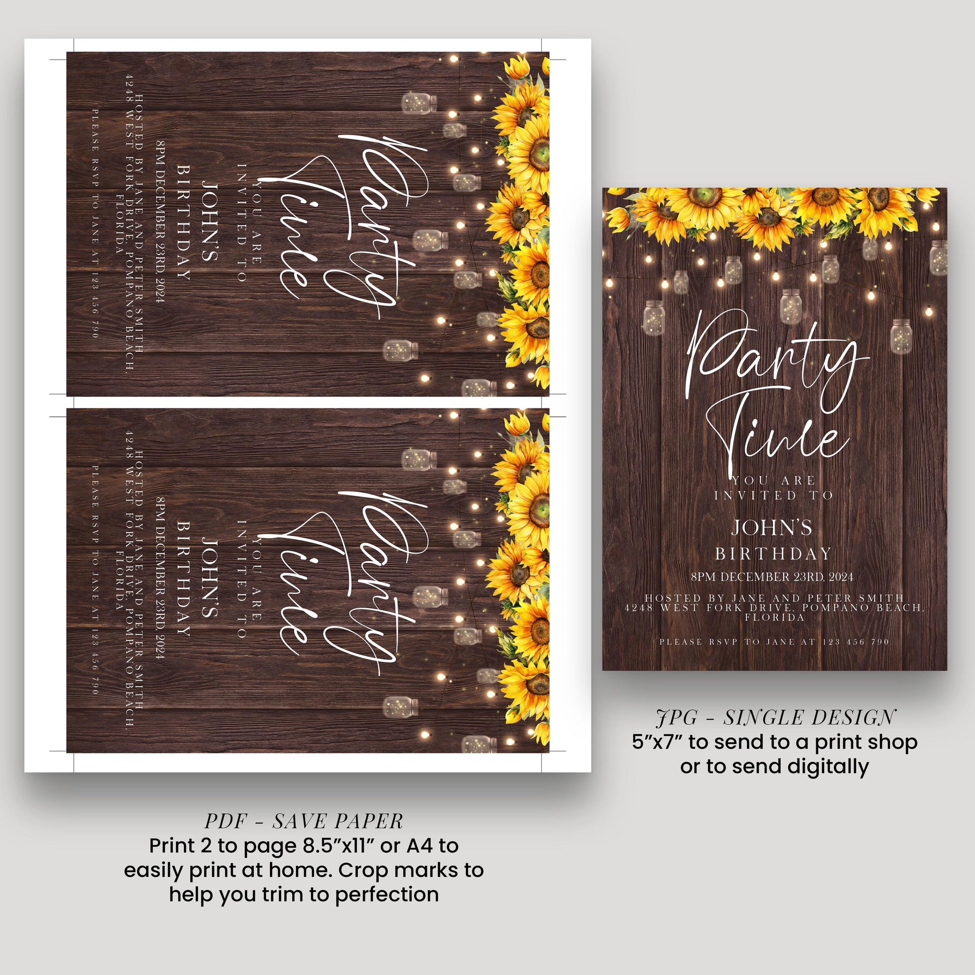 a sunflower and barn wood wedding suite