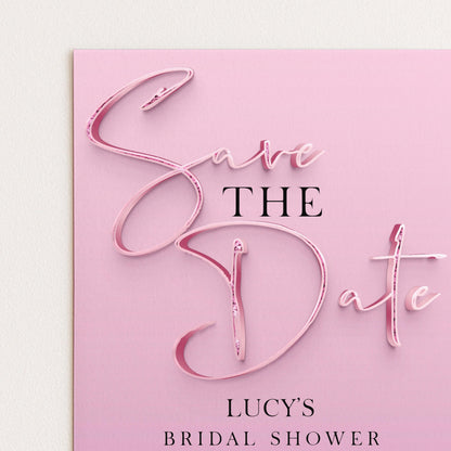 Save The Date Editable invite Pink Sparkly Date Reminder, Simple Elegant For Her Instant Download Printable SPK