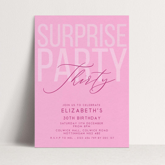 Surprise 30th Birthday Invitation, Editable Pink Surprise Party Invite, Women's Adult Invitation Template, 30th BirthdayPrintable Template