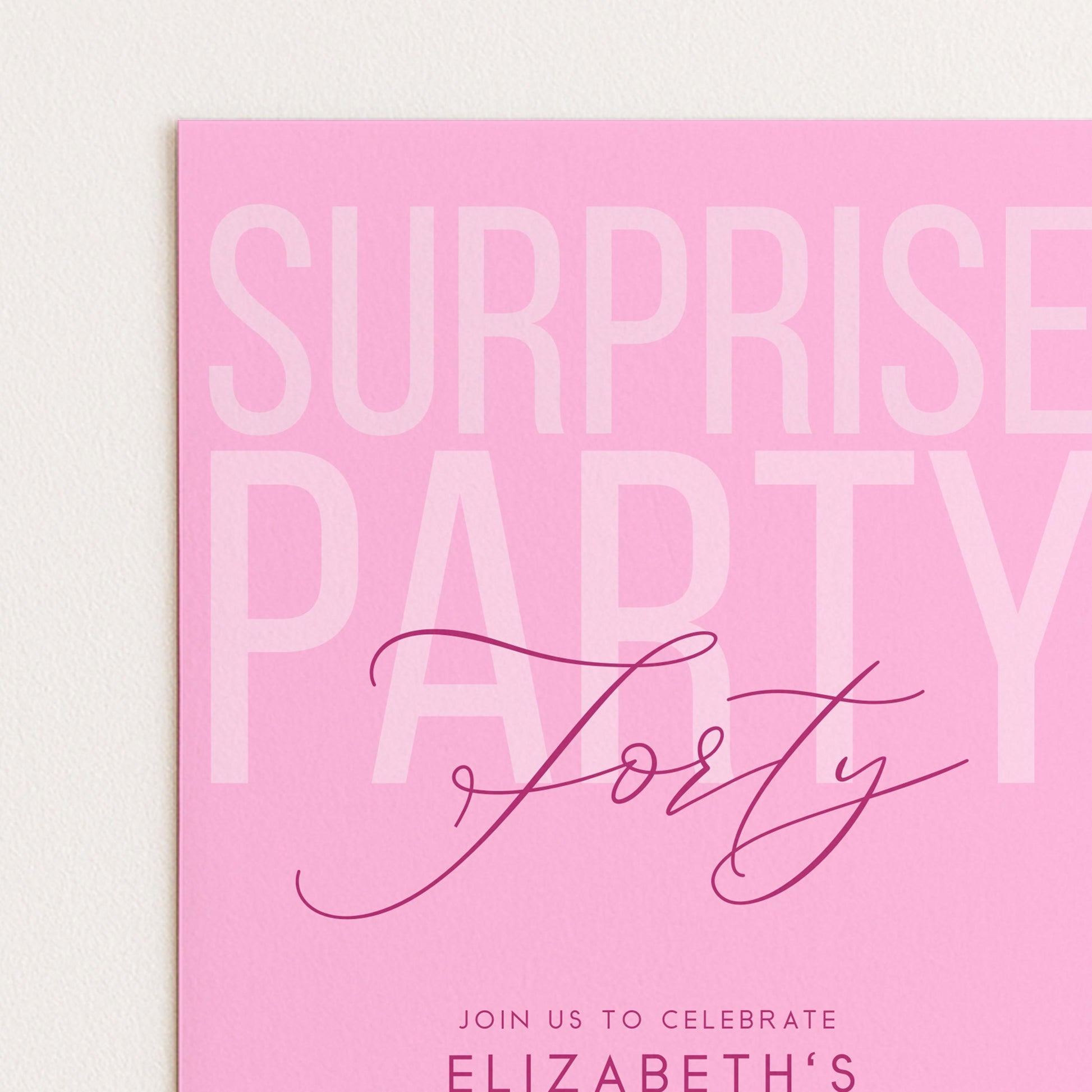 Surprise 40th Birthday Invitation, Editable Pink Surprise Party Invite, Women's Adult Invitation Template, 40th BirthdayPrintable Template