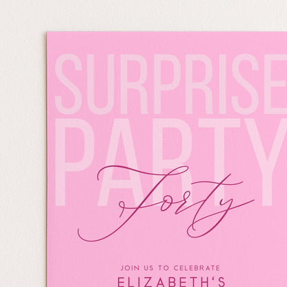Surprise 40th Birthday Invitation, Editable Pink Surprise Party Invite, Women's Adult Invitation Template, 40th BirthdayPrintable Template