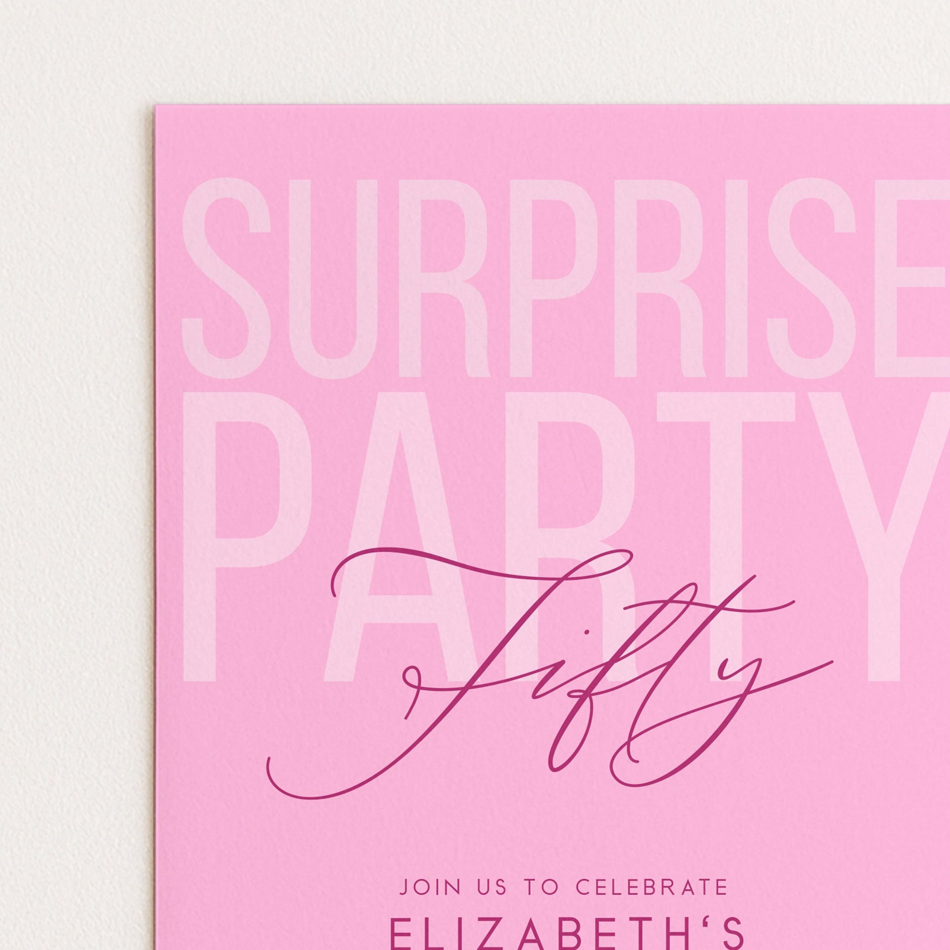 Surprise 50th Birthday Invitation, Editable Pink Surprise Party Invite, Women's Adult Invitation Template, 50th BirthdayPrintable Template