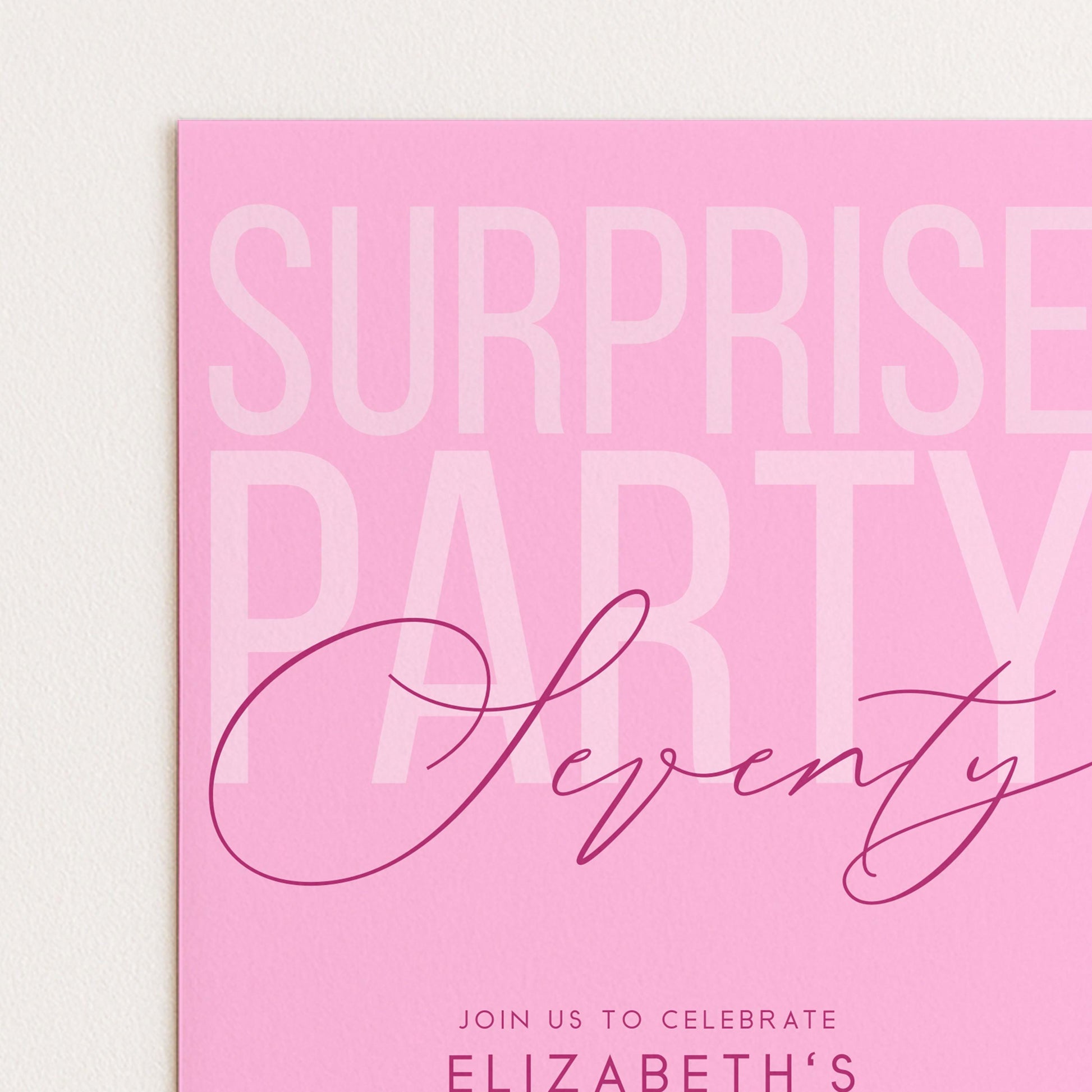Surprise 70th Birthday Invitation, Editable Pink Surprise Party Invite, Women's Adult Invitation Template, 70th BirthdayPrintable Template