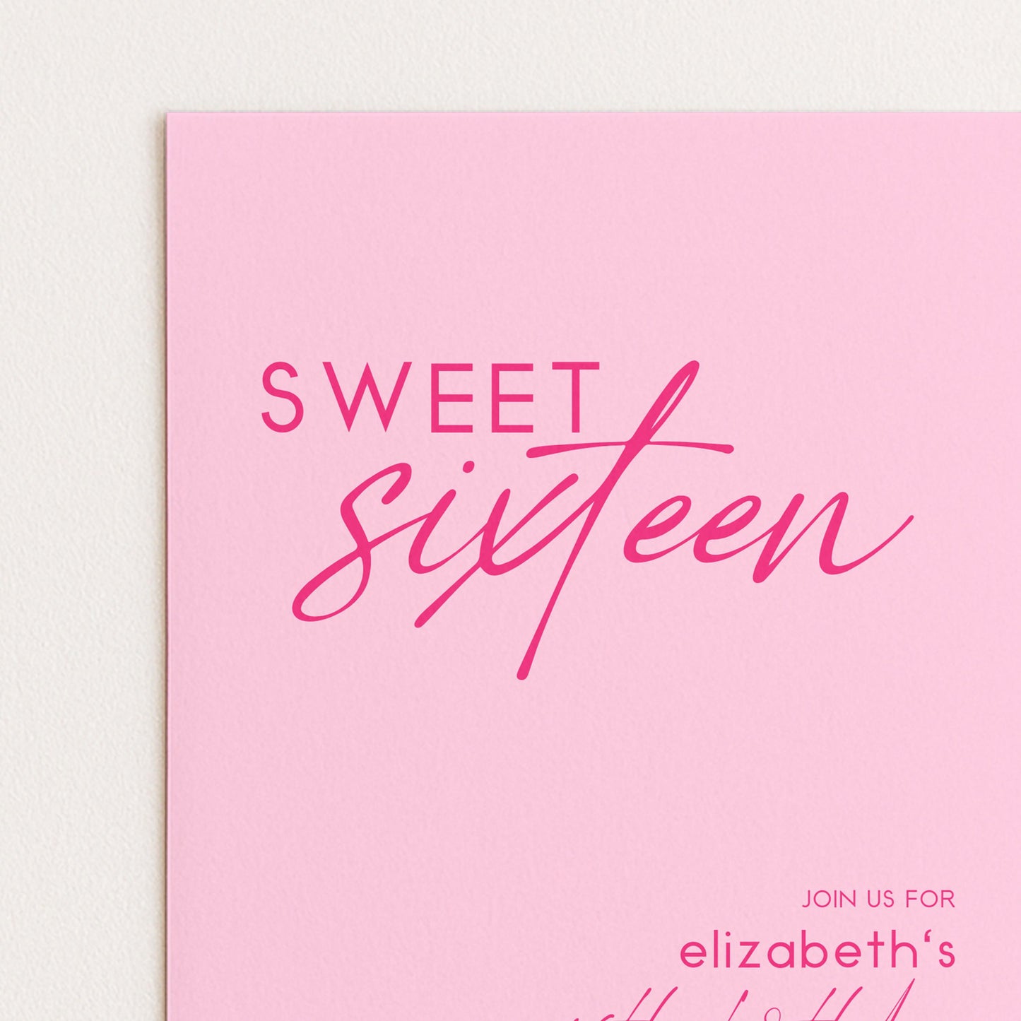 Sweet 16 Birthday Invitation Template, Pastel Pale Pink Printable Template 16th Party Editable Digital Download