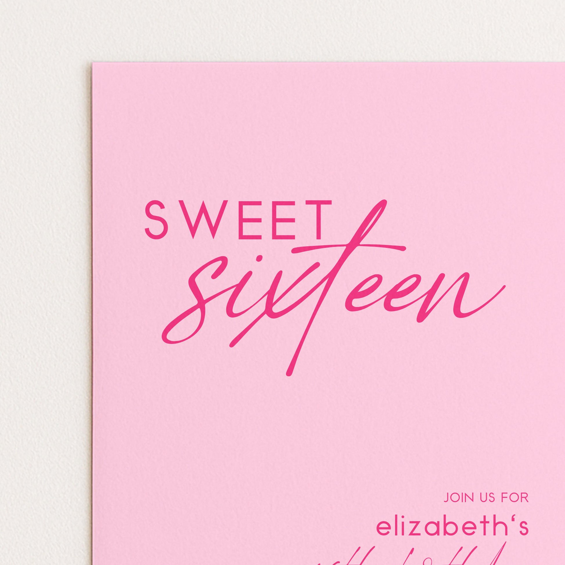 Sweet 16 Birthday Invitation Template, Pastel Pale Pink Printable Template 16th Party Editable Digital Download