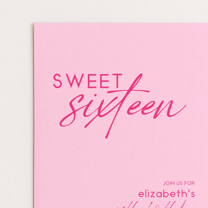 Sweet 16 Birthday Invitation Template, Pastel Pale Pink Printable Template 16th Party Editable Digital Download
