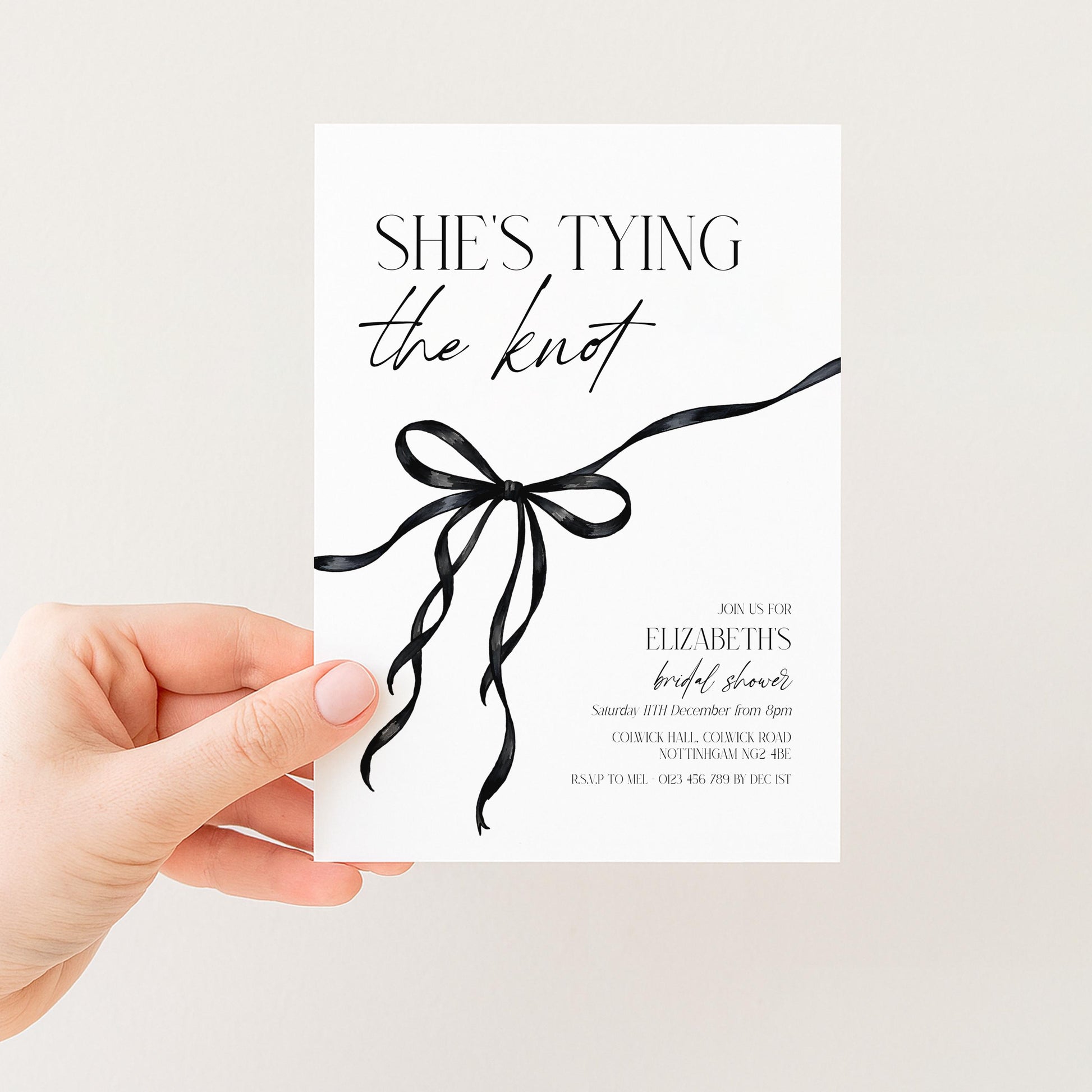 Tying the Knot Party Invitation, Bridal Shower Editable Template, Printable Hen Do Bachelorette Party