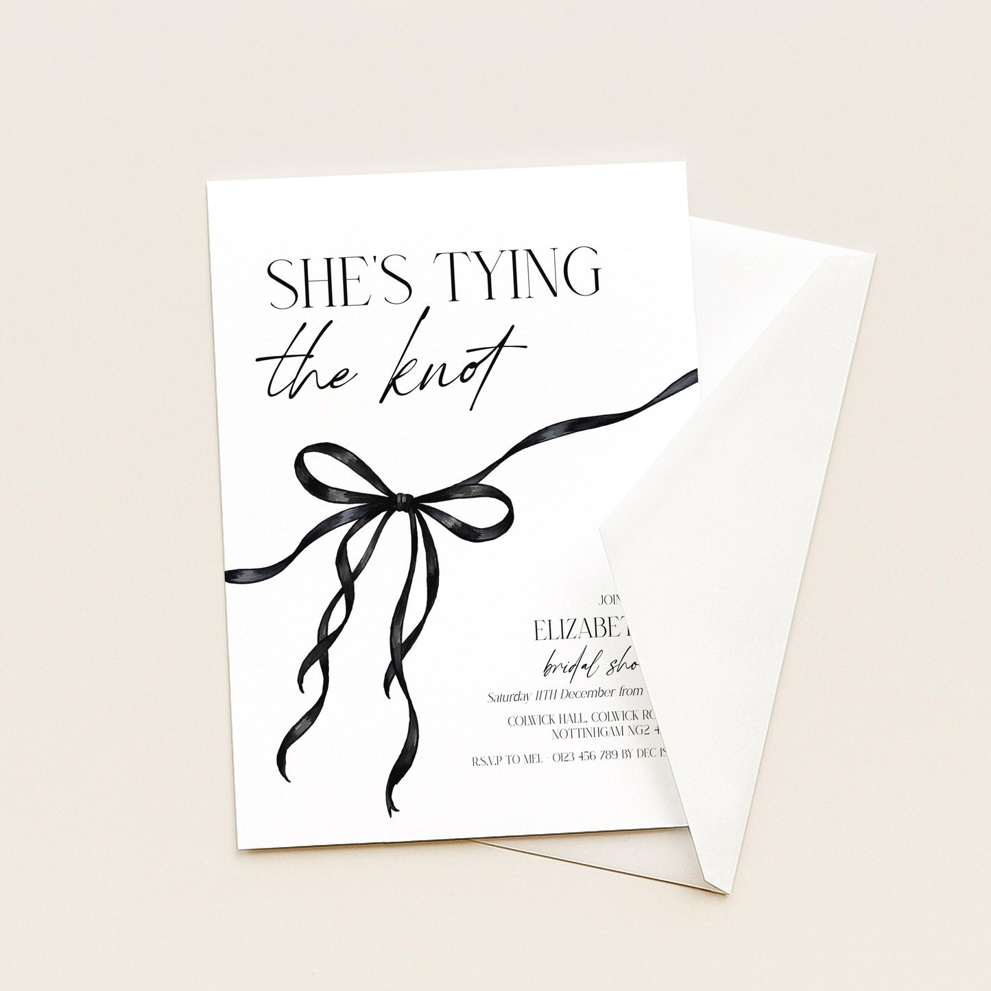 Tying the Knot Party Invitation, Bridal Shower Editable Template, Printable Hen Do Bachelorette Party