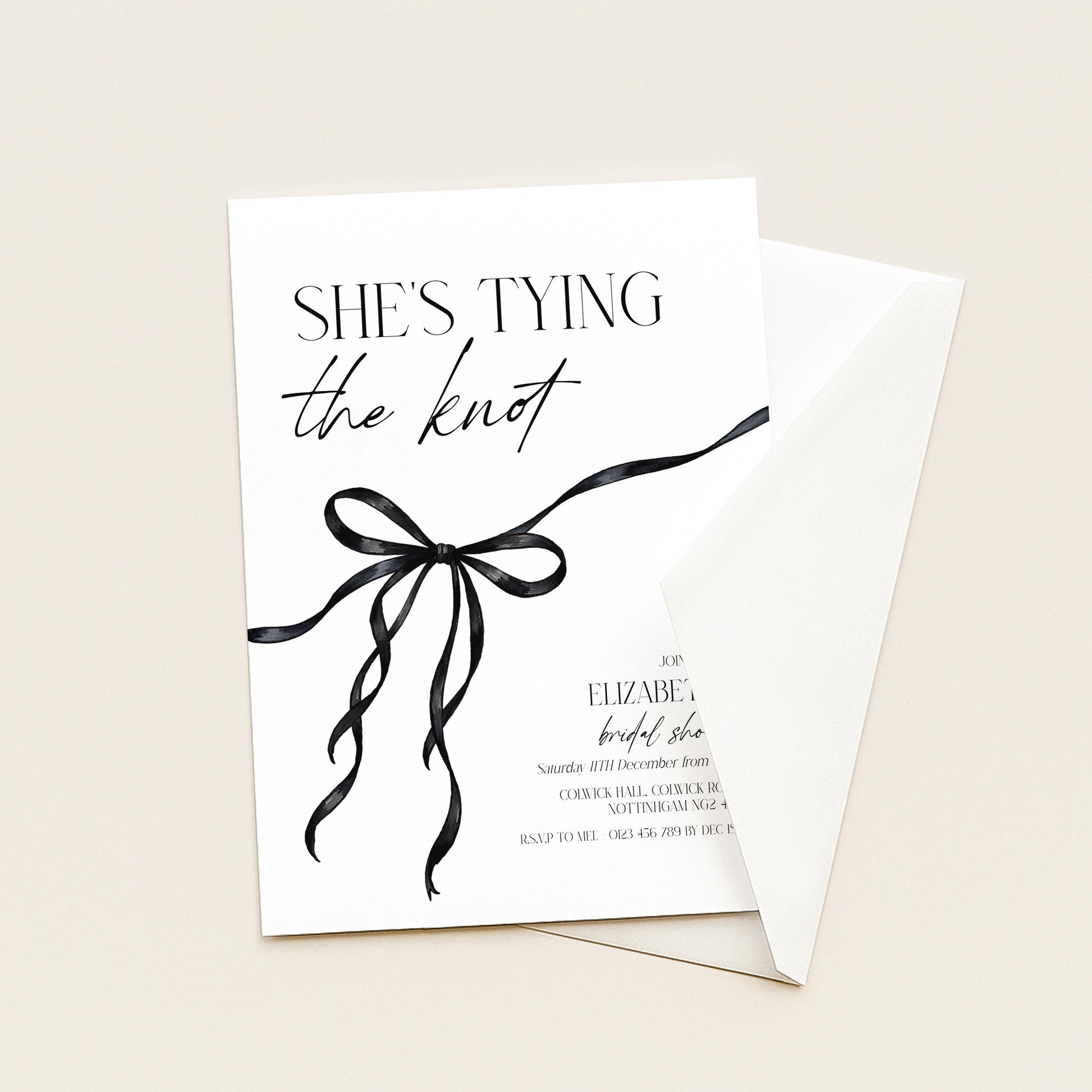 Tying the Knot Party Invitation, Bridal Shower Editable Template, Printable Hen Do Bachelorette Party
