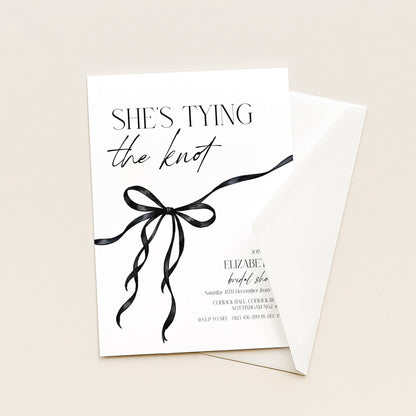 Tying the Knot Party Invitation, Bridal Shower Editable Template, Printable Hen Do Bachelorette Party