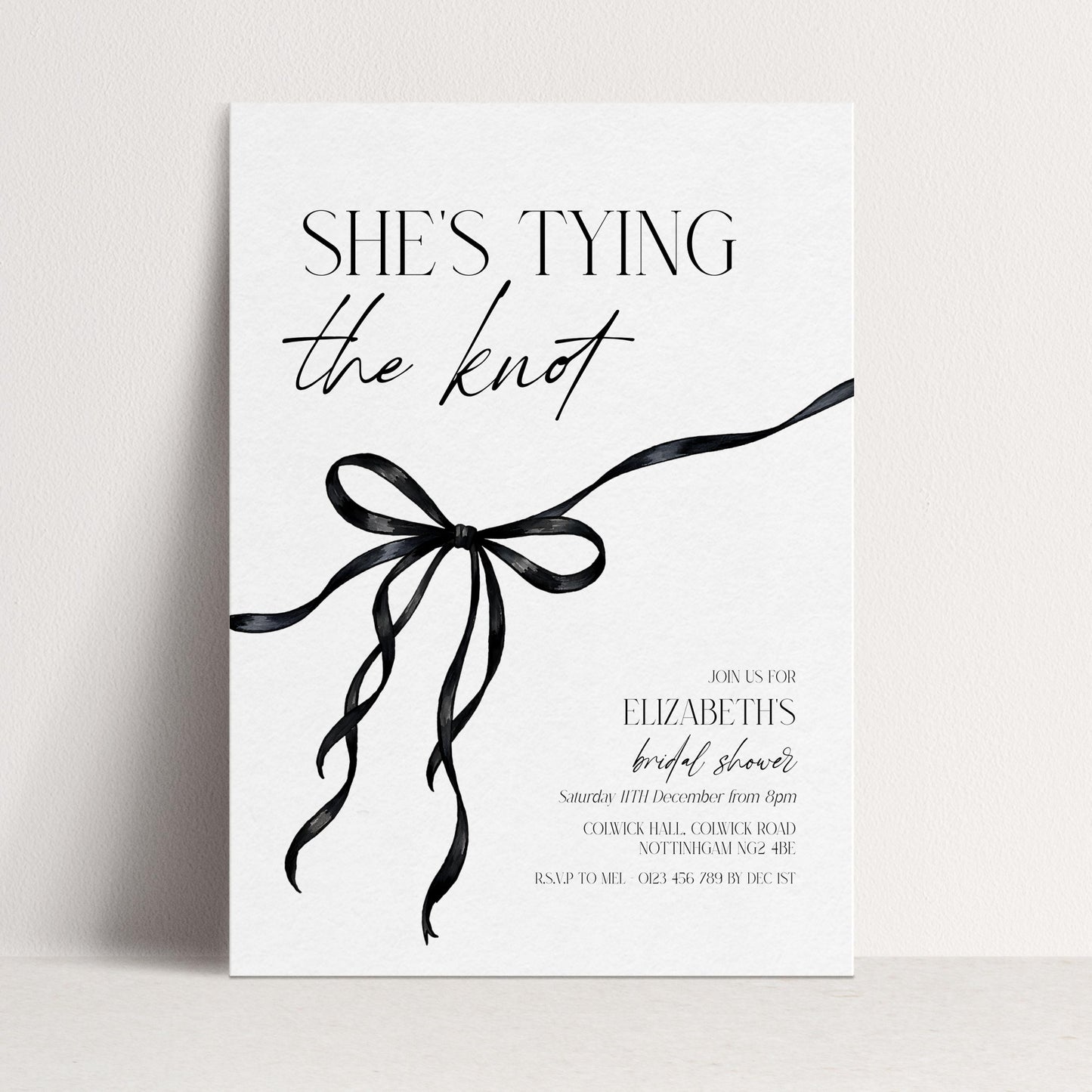Tying the Knot Party Invitation, Bridal Shower Editable Template, Printable Hen Do Bachelorette Party