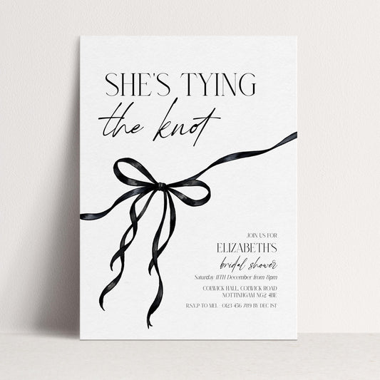 Tying the Knot Party Invitation, Bridal Shower Editable Template, Printable Hen Do Bachelorette Party