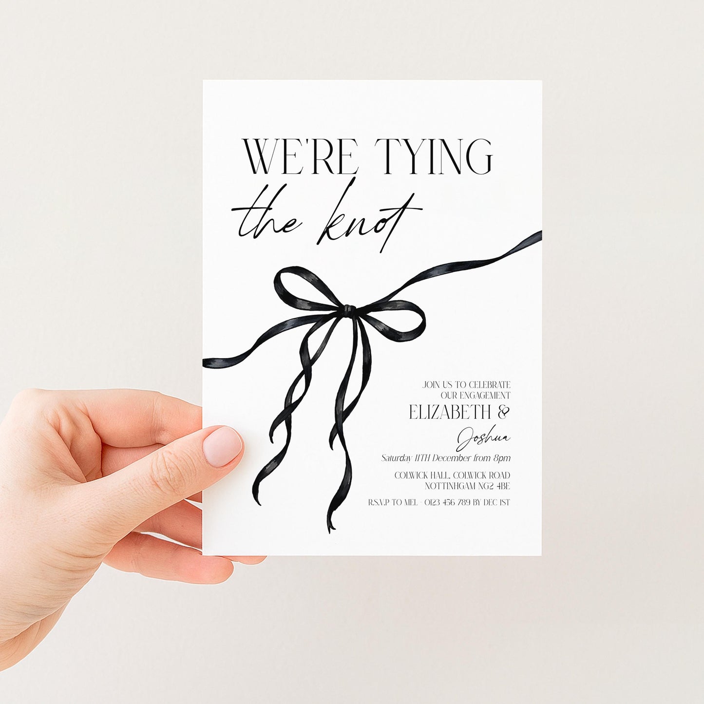Were Tying the Knot Party Invitation, Engagement Editbale Invite, Printable Template