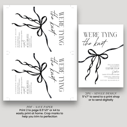Were Tying the Knot Party Invitation, Engagement Editbale Invite, Printable Template