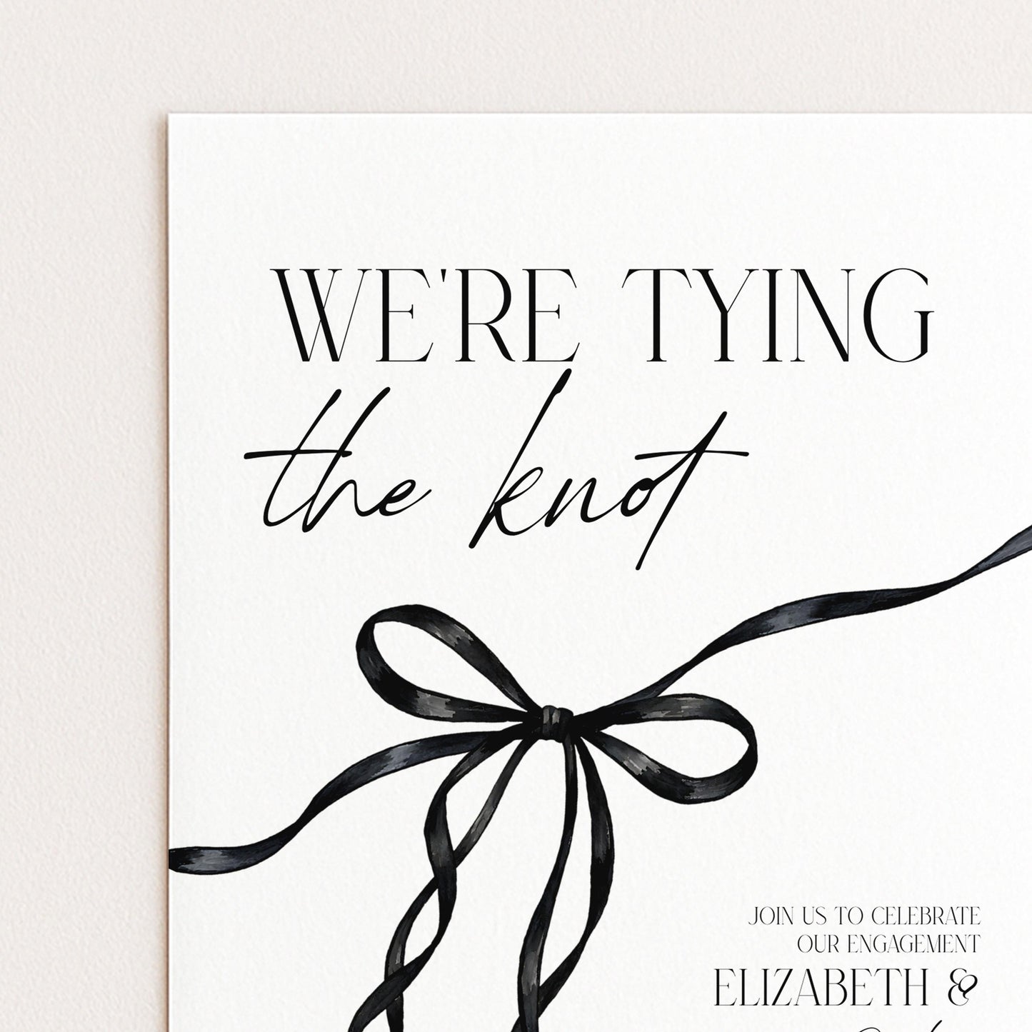 Were Tying the Knot Party Invitation, Engagement Editbale Invite, Printable Template