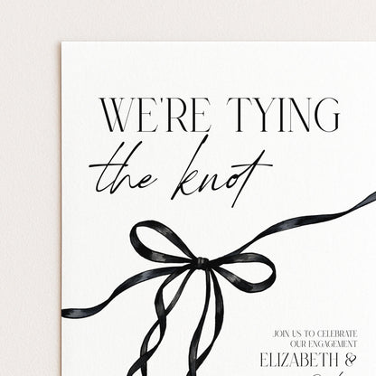 Were Tying the Knot Party Invitation, Engagement Editbale Invite, Printable Template