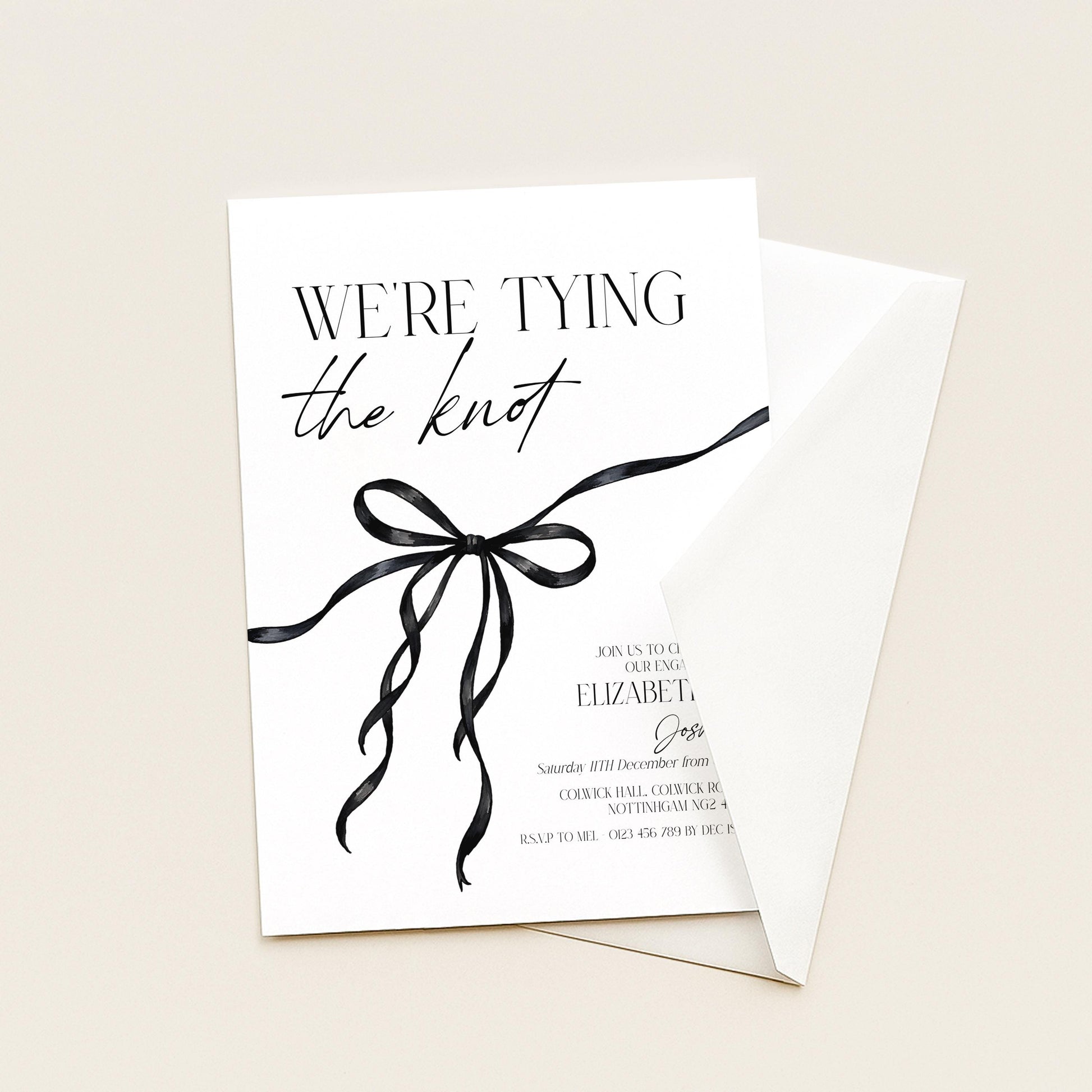 Were Tying the Knot Party Invitation, Engagement Editbale Invite, Printable Template