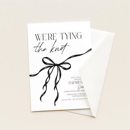 Were Tying the Knot Party Invitation, Engagement Editbale Invite, Printable Template
