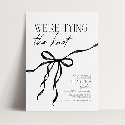 Were Tying the Knot Party Invitation, Engagement Editbale Invite, Printable Template