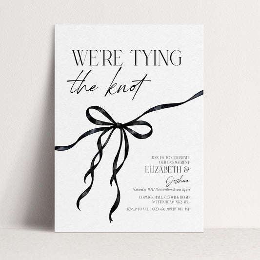 Were Tying the Knot Party Invitation, Engagement Editbale Invite, Printable Template