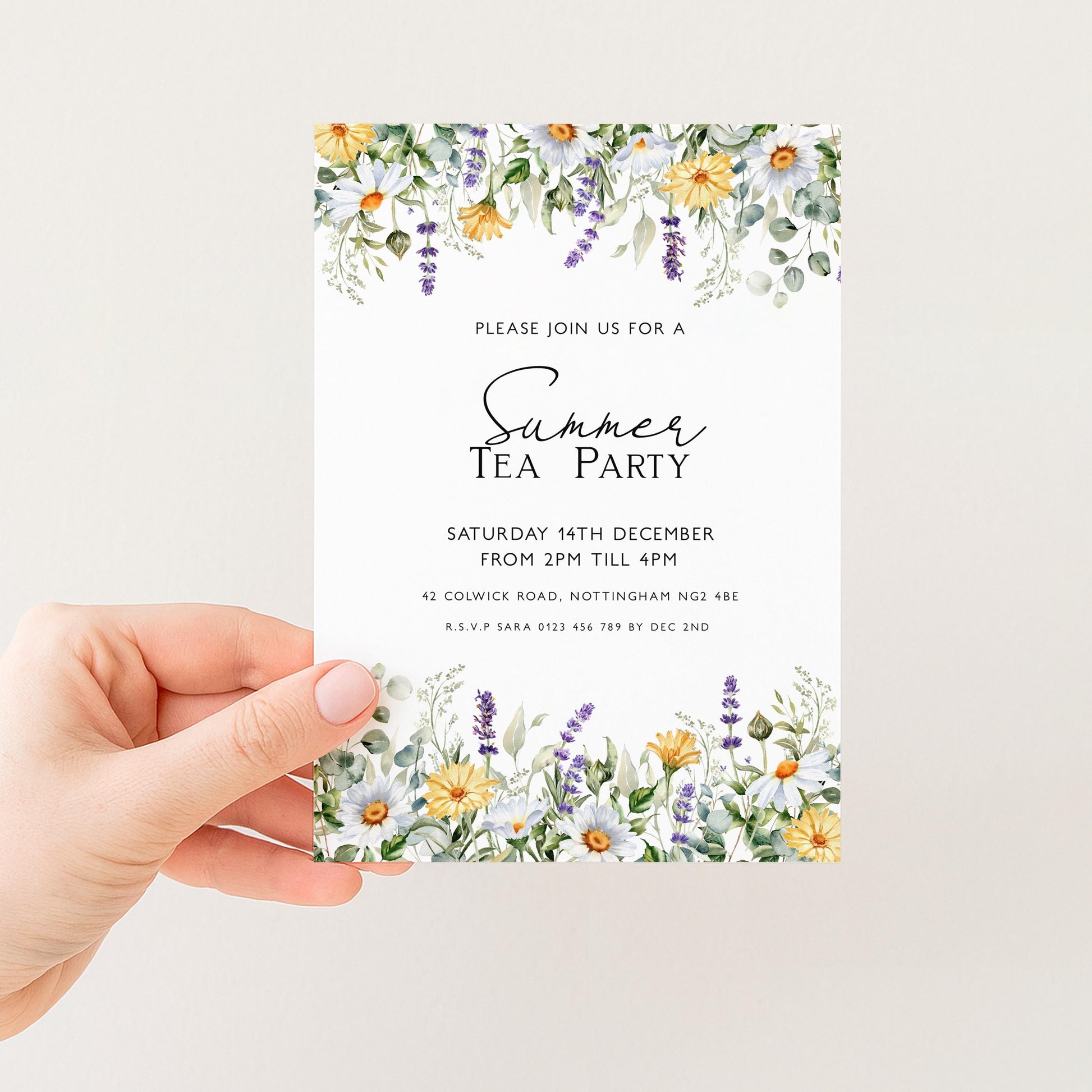 Summer Tea Party Invitation Wildflower Tea Party Invitation Tea Party Invitation Template Spring Floral Party Flyer Instant Download Corjl