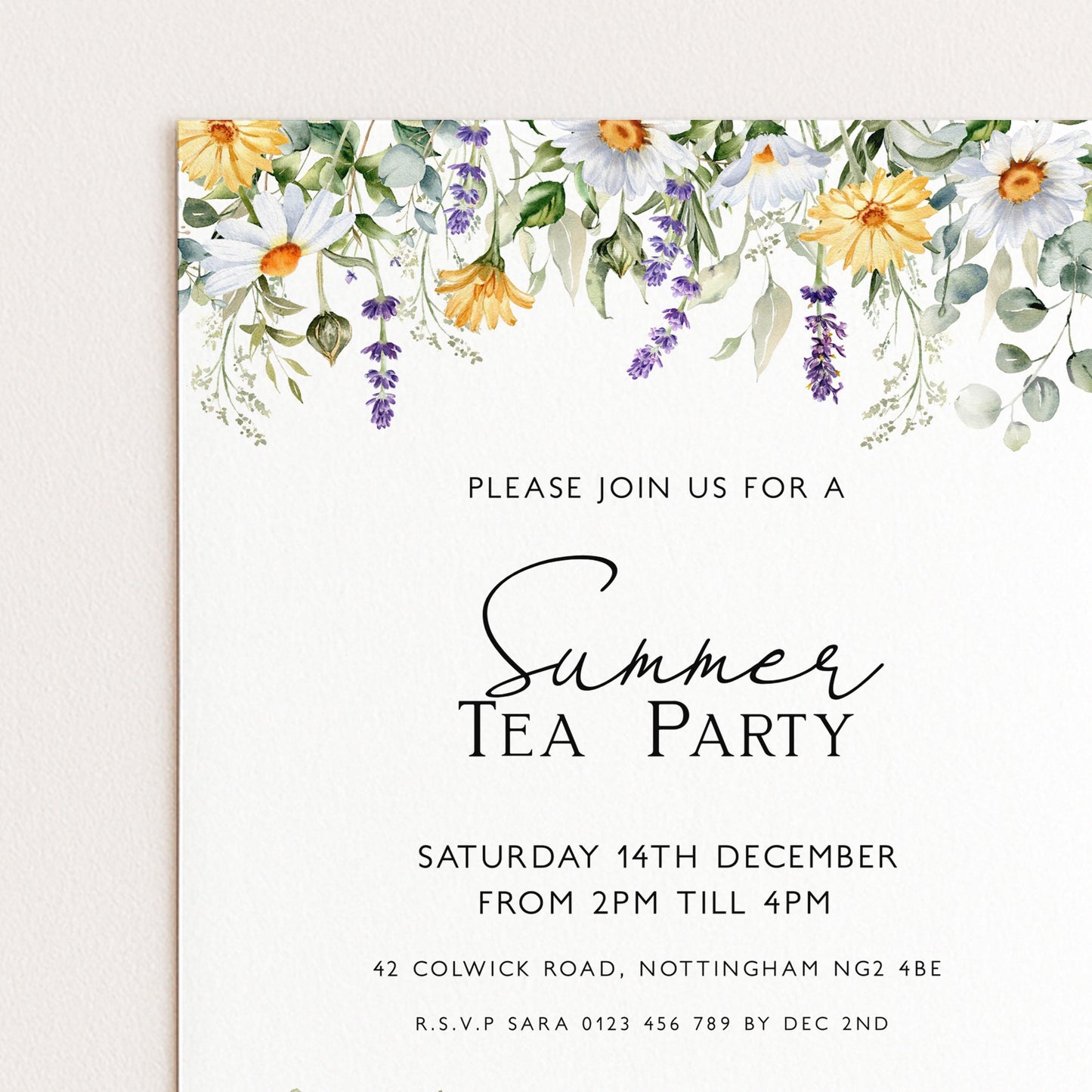 Summer Tea Party Invitation Wildflower Tea Party Invitation Tea Party Invitation Template Spring Floral Party Flyer Instant Download Corjl