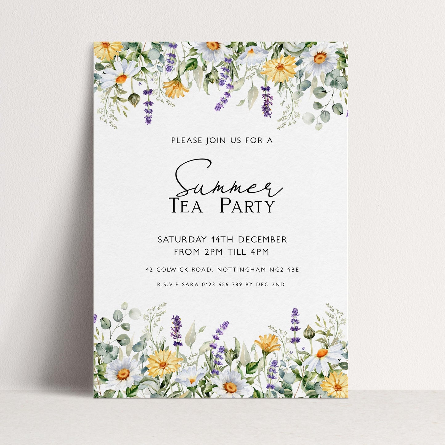 Summer Tea Party Invitation Wildflower Tea Party Invitation Tea Party Invitation Template Spring Floral Party Flyer Instant Download Corjl