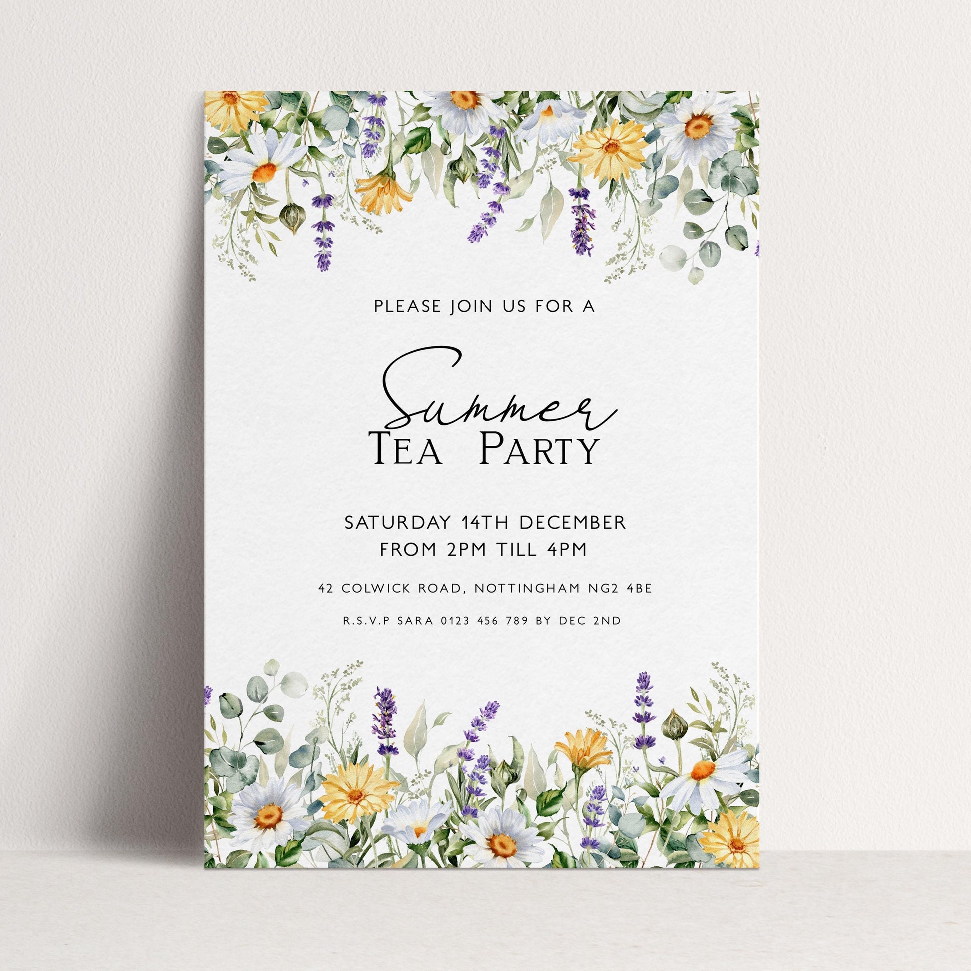 Summer Tea Party Invitation Wildflower Tea Party Invitation Tea Party Invitation Template Spring Floral Party Flyer Instant Download Corjl