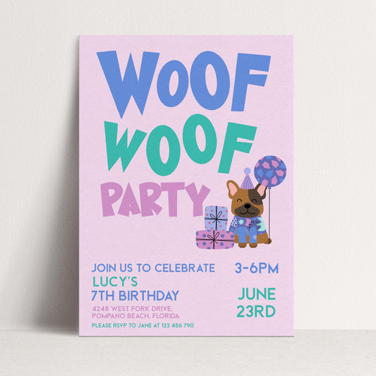The image is a birthday party invitation for a 7th birthday celebration.