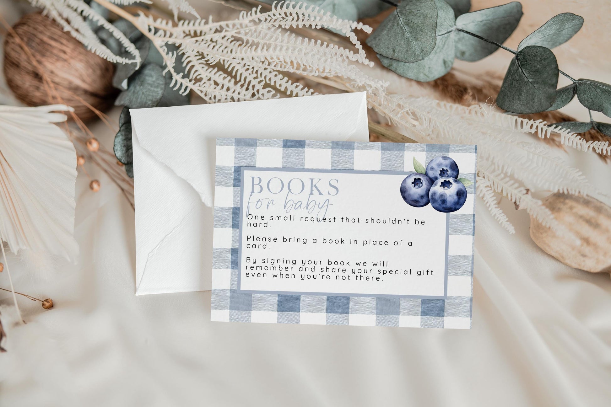 Blueberry Baby Shower Bundle, Editable Invitation, Books for Baby, Diaper Raffle & Thank You Card, Corjl Templates, Berry Sweet Theme BL21