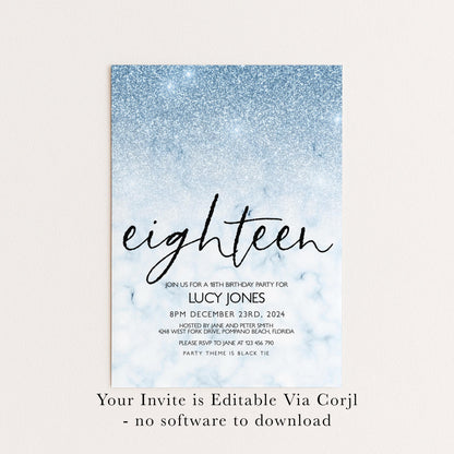 The image is a birthday party invitation for a 16th birthday for Lucy Jones.