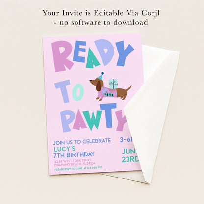 The image is a birthday party invitation for a 7th birthday celebration.