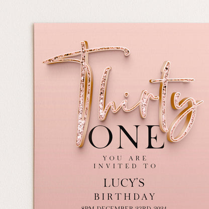 The image is a birthday invitation for a girl named Lucy, which is for her 30th birthday.