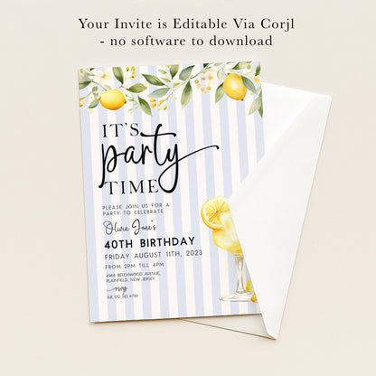 a party time birthday party with lemons and lemonade