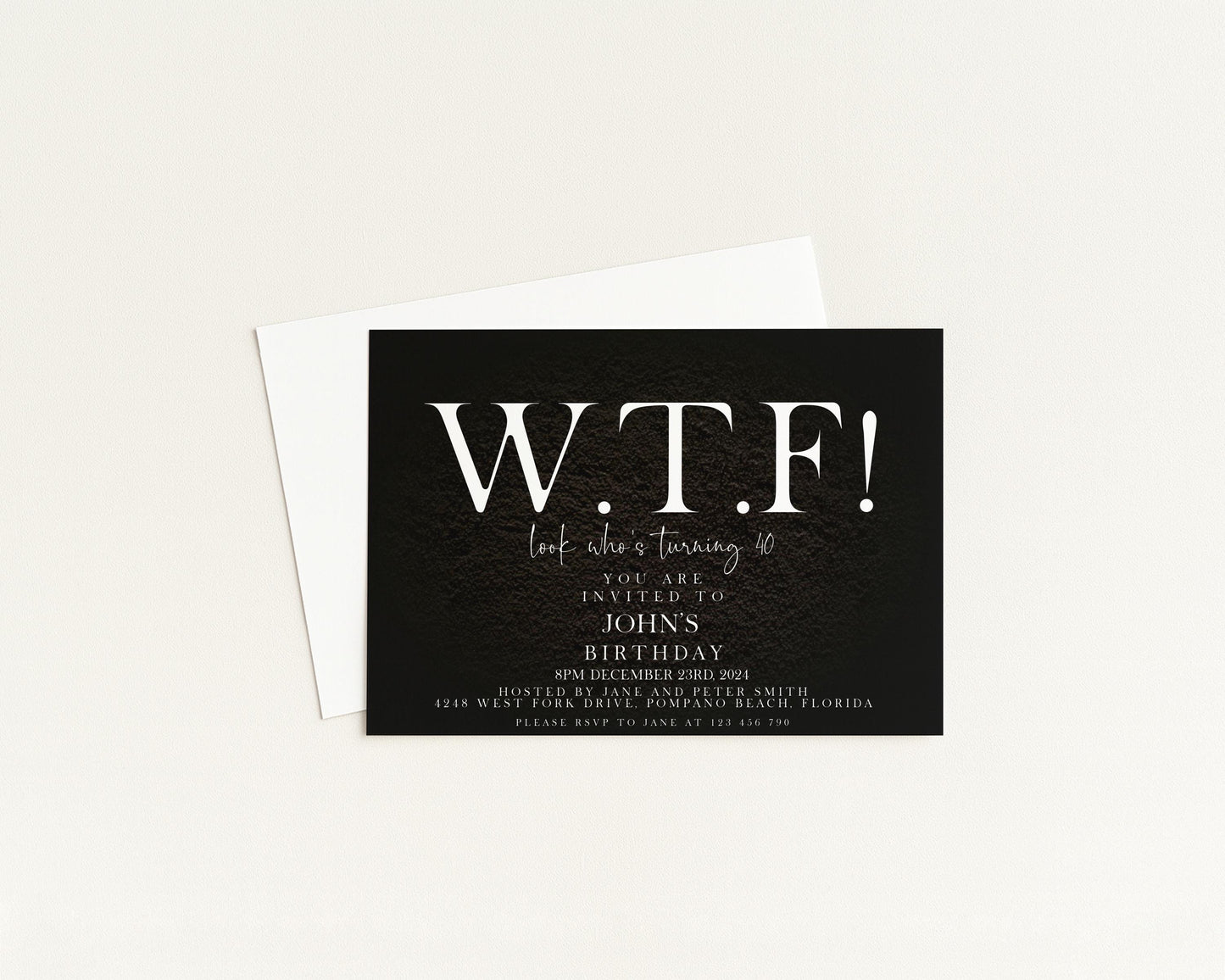 The image is a birthday invitation for John's birthday party.