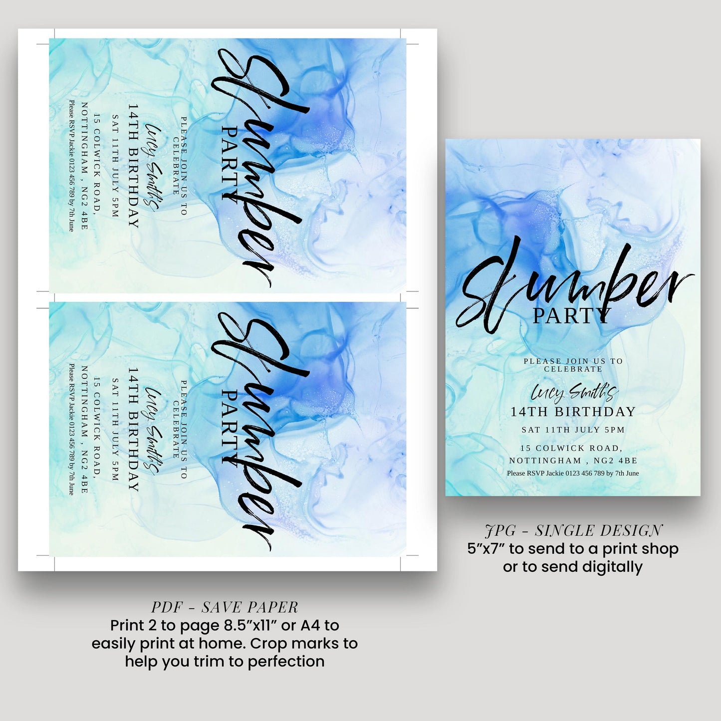Slumber Party invitation