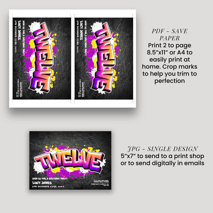 a set of two flyers for a party