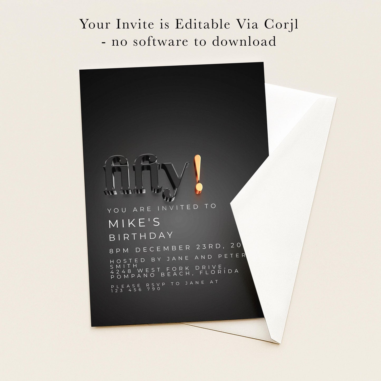 The image is a birthday invitation for Mike's birthday party.