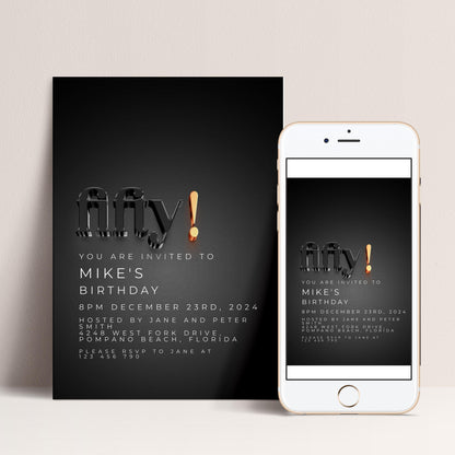 The image is a birthday invitation for Mike's birthday party, which is scheduled for December 23rd, 2014 at 8PM. The invitation is for a party at the host's house, Smith, West Fork Drive, Pompano Beach, Florida. The invitation also includes a phone number for guests to contact.