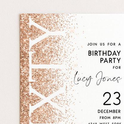 The image is a birthday party invitation for a girl named Lucy Jones, which is for her 21st birthday party. The invitation is for December 23, from 8 PM to 12:30 PM, and it is for a location at 1248 West Fork.