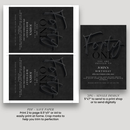 The image is a birthday invitation for John's birthday party.