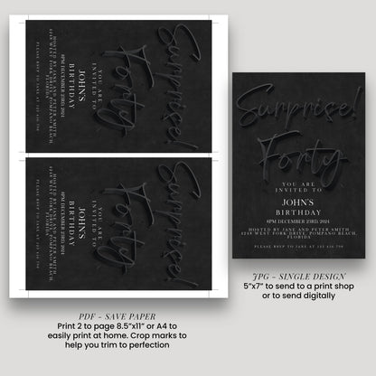 The image is a birthday invitation for John's birthday party.