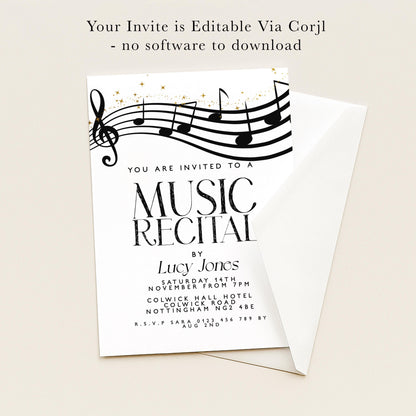 The image is a flyer for a music recital event.