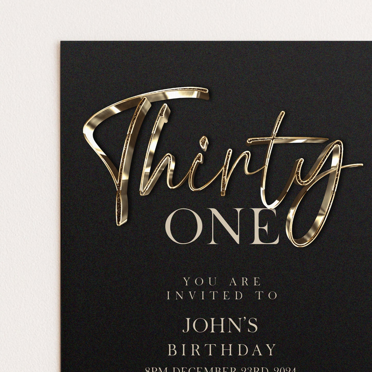 The image is a birthday invitation for John's 30th birthday.