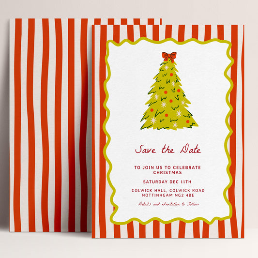 Christmas Save the Date, Christmas Party Invitation, Holiday Party Invite, Editable Christmas Invite, Corjl Template