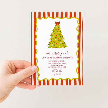 3rd Birthday Invitation Template, Printable Hand Drawn Coquette Pink and Red Editable Third Birthday Party Digital Download