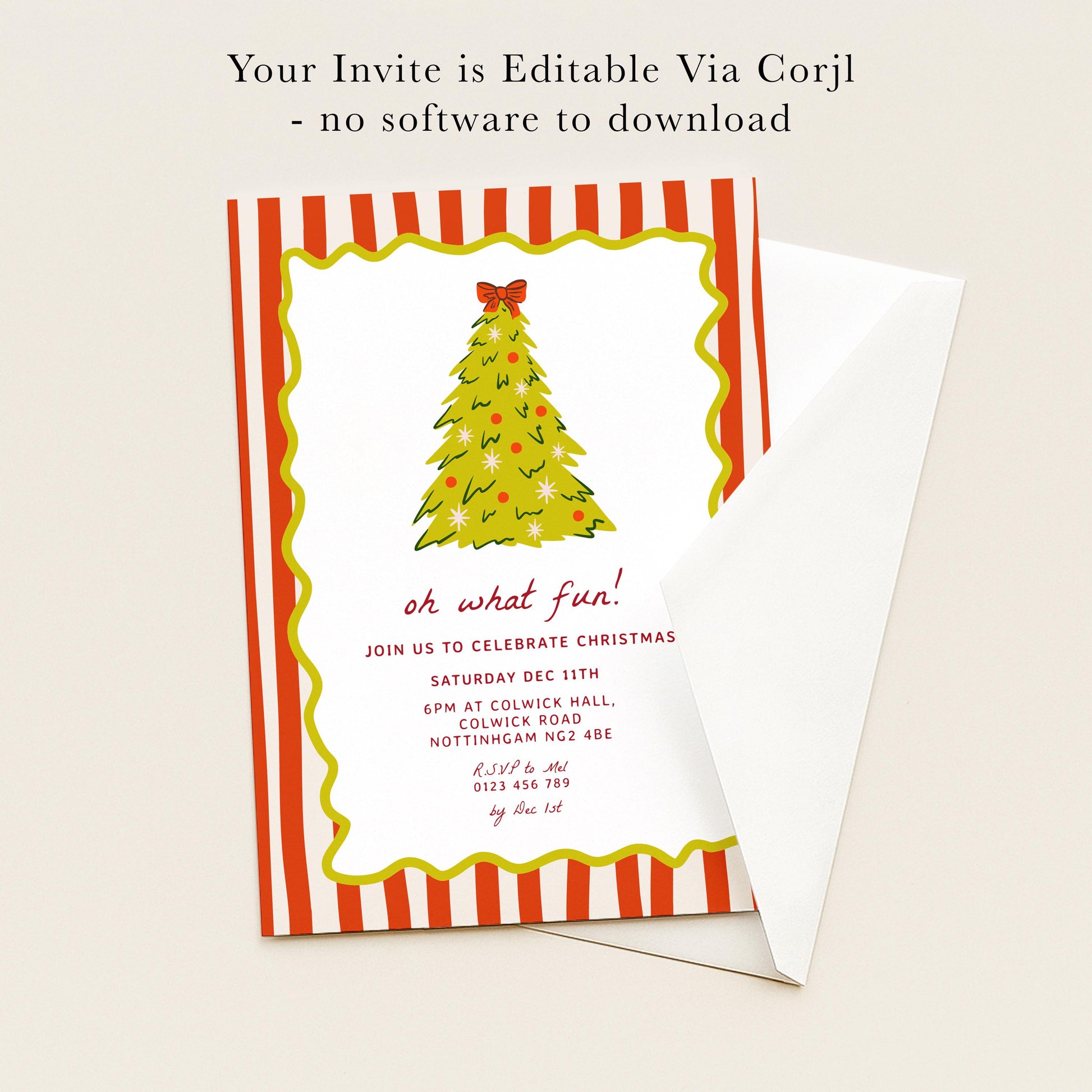 3rd Birthday Invitation Template, Printable Hand Drawn Coquette Pink and Red Editable Third Birthday Party Digital Download