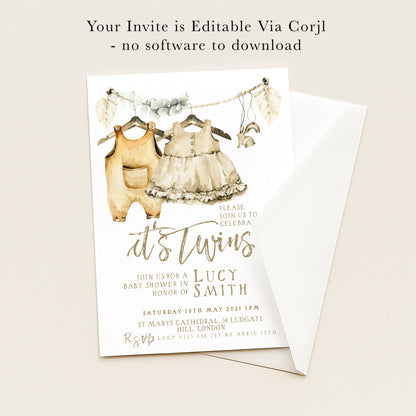 The image is a baby shower invitation for a baby shower in honor of Lucy Smith. The invitation is for a baby shower in St. Mary's Cathedral, London, on Saturday, 16th May, from 11am to 2pm, and includes a list of guests and a RSVP request.