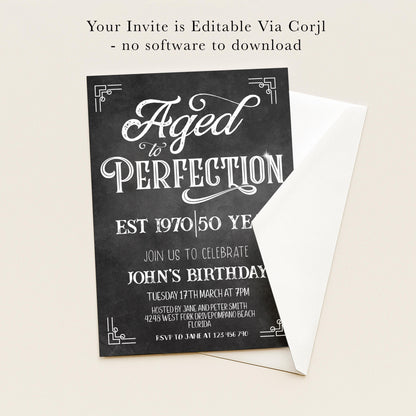 The image is a birthday invitation for John's birthday celebration.